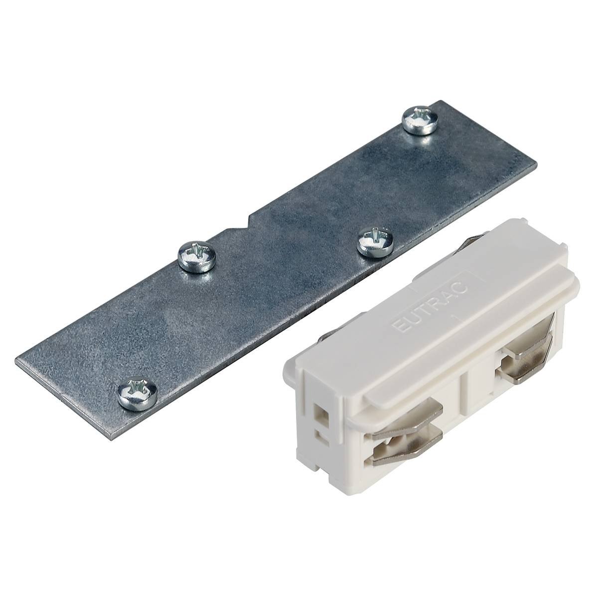 SLV No. 1001539 L�ngesverbinder f�r EUTRAC 3-Phasen-Einbauschieschiene wei�