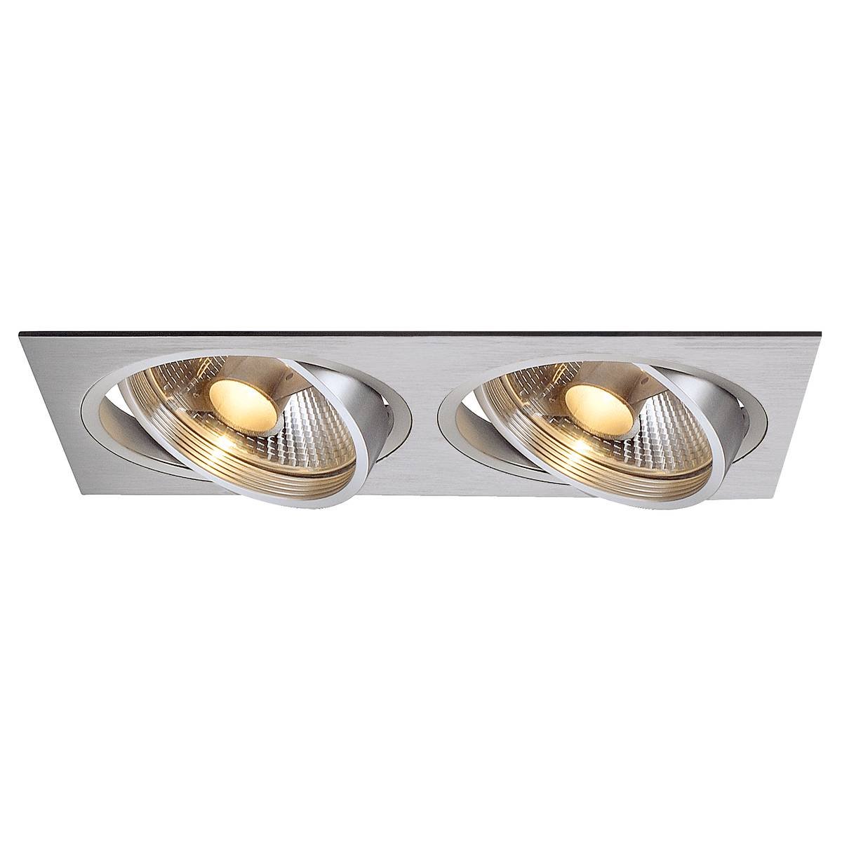 SLV No. 111382 NEW TRIA 300 Downlight rechteckig alu brushed GU10 max. 2x75W 