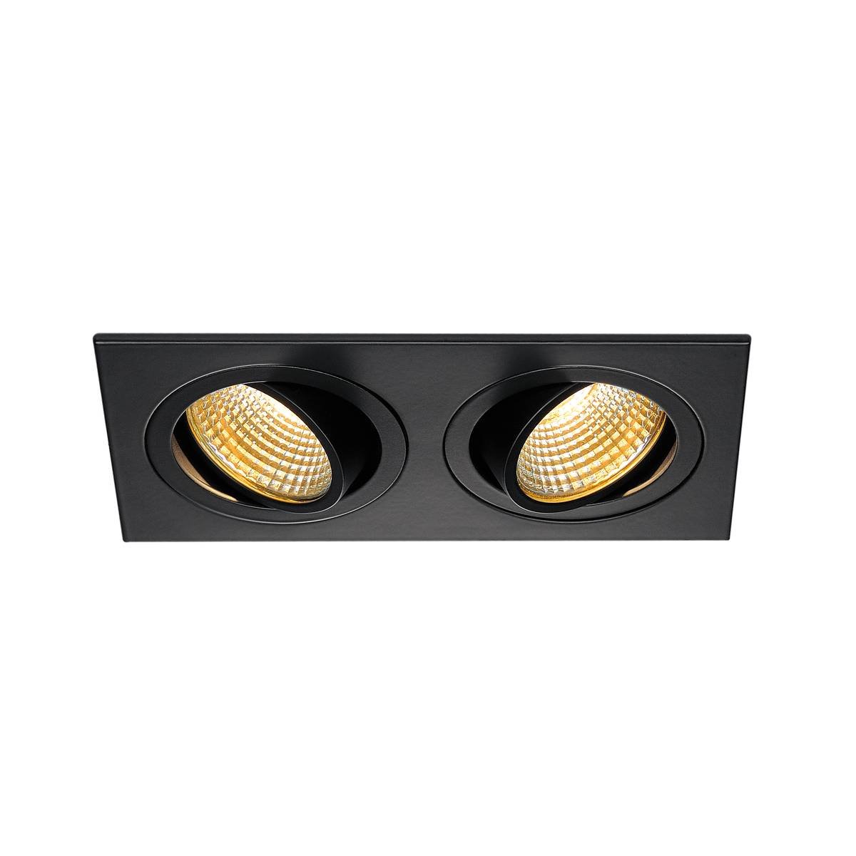 SLV No. 113890 NEW TRIA 155 SQUARE Set Downlight mattschwarz 2-flammig 38� 2700K