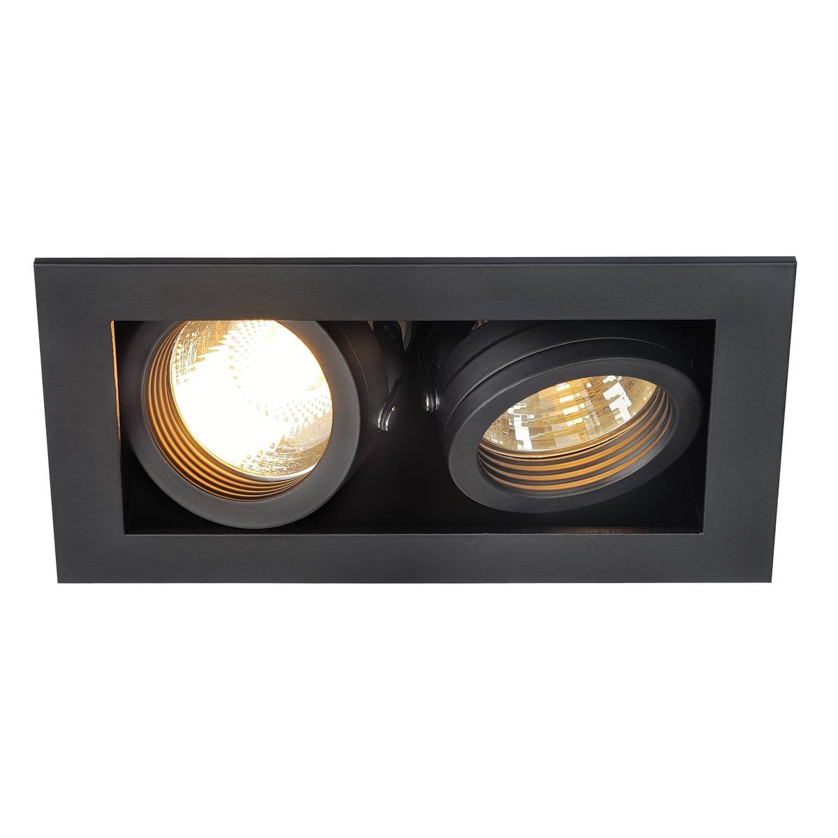 SLV No. 115520 KADUX 2 GU10 Downlight eckig mattschwarz max. 2x50W
