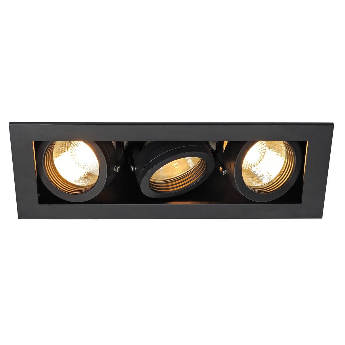 SLV No. 115530 KADUX 3 GU10 Downlight eckig mattschwarz max. 3x50W