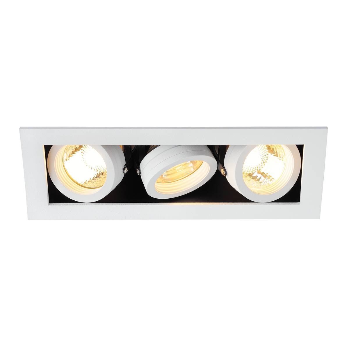 SLV No. 115531 KADUX 3 GU10 Downlight eckig mattweiss max. 3x50W