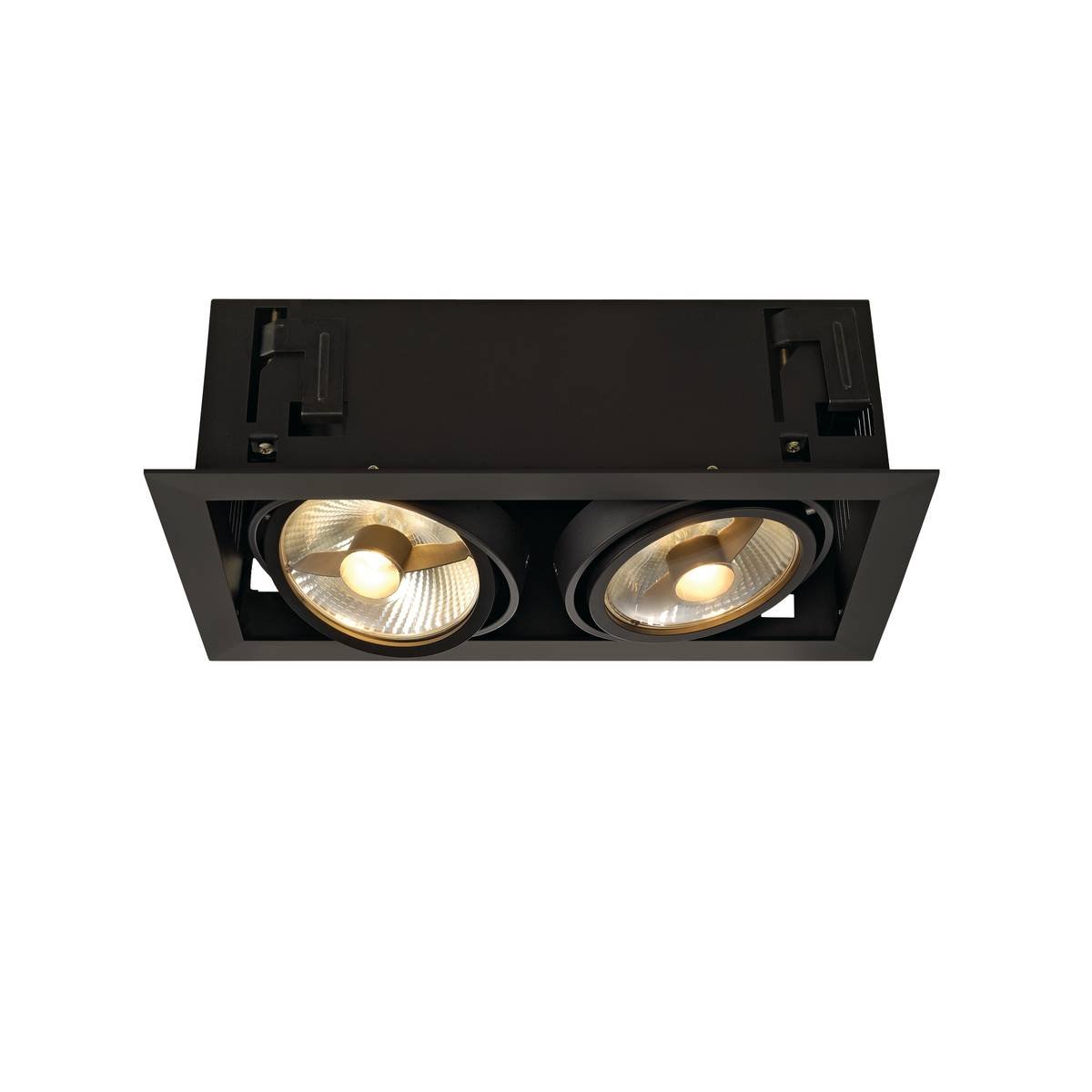 SLV No. 115550 KADUX 2 QAPR111 Einbauleuchte 2-flammig eckig schwarz max. 2x75W