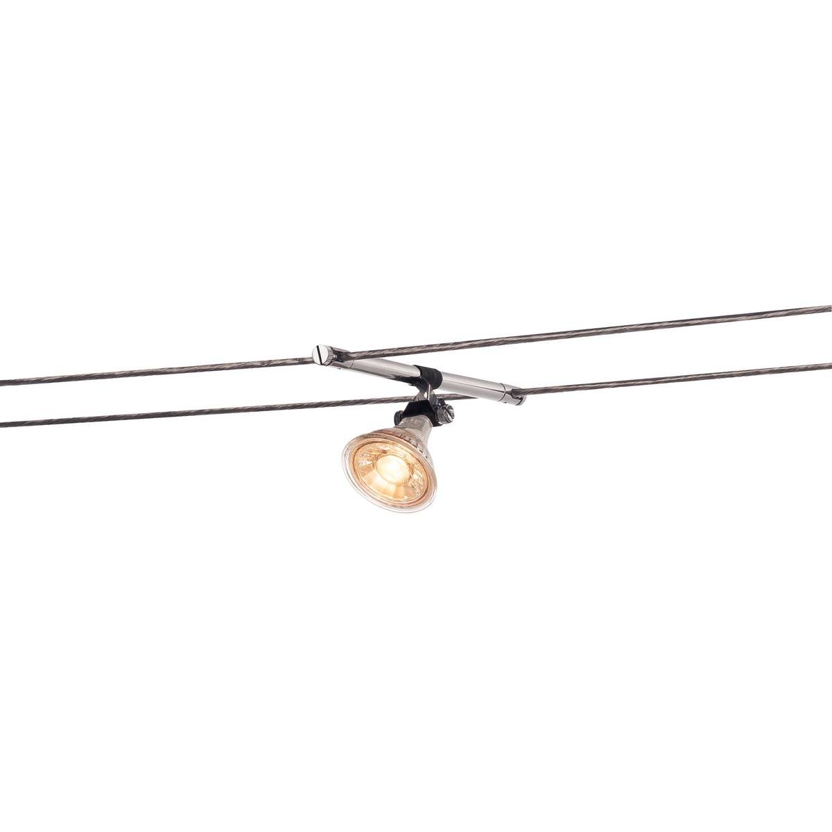 SLV No. 139092 COSMIC Lampenhalter f�r TENSEO Niedervolt-Seilsystem QR-C51 chrom schwenkbar 