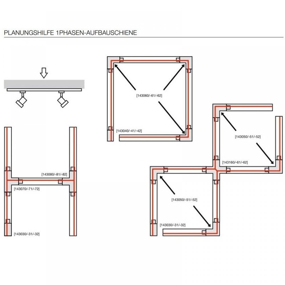 SLV 143011 HV 1-PHASEN-AUFBAUSCHIENE, 1m Weiß - | L