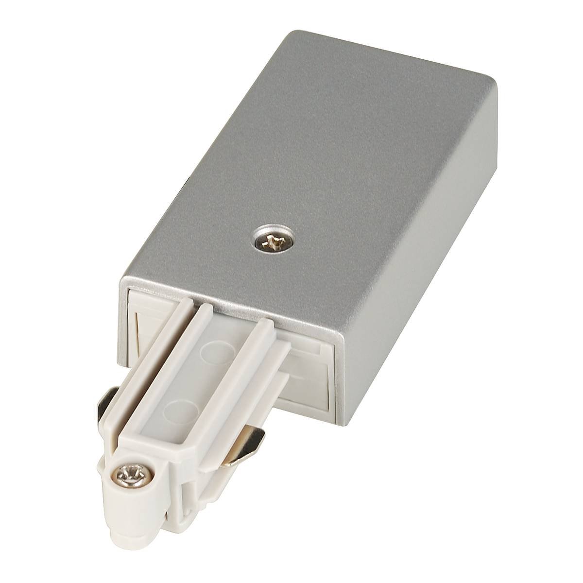 SLV No. 143032 Einspeiser f�r 1-Phasen HV-Stromschiene Aufbauversion  silbergrau Erde links