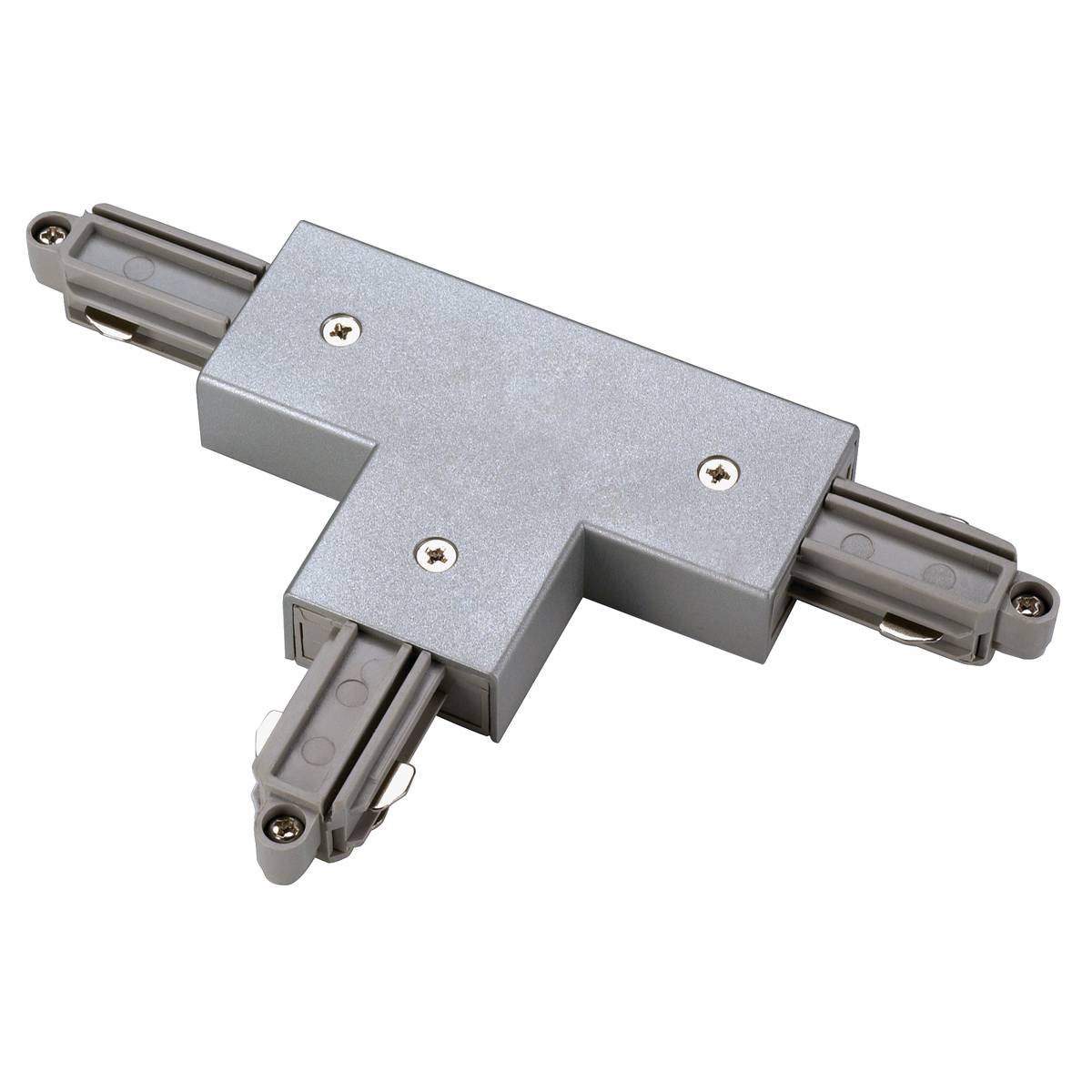 SLV No. 143072 T-Verbinder f�r 1-Phasen HV-Stromschiene Aufbauversion silbergrau Erde links