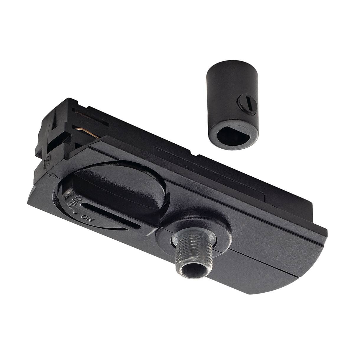 SLV No. 143120 1-Phasen Pendelleuchtenadapter schwarz inklusive Zugentlastung und Gewindest�ck