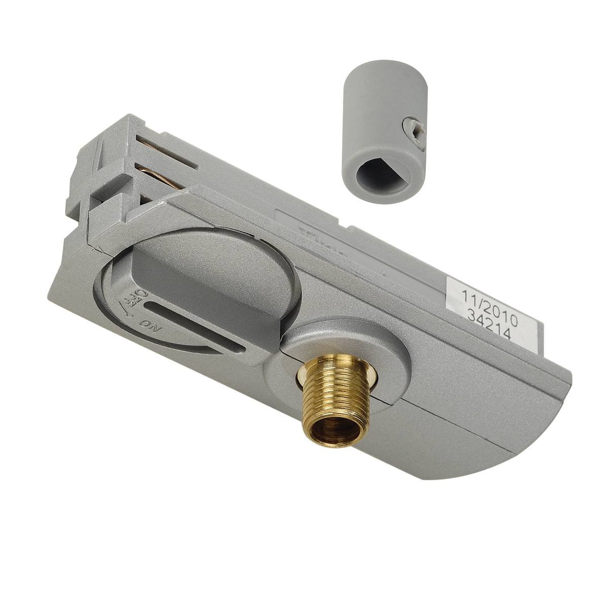 SLV No. 143124 1-Phasen Pendelleuchtenadapter silber inklusive Zugentlastung und Gewindest�ck
