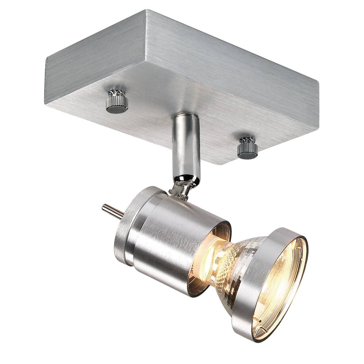 SLV No. 147441 ASTO I Wand- und Deckenleuchte alu geb�rstet GU10 Spot max. 75W