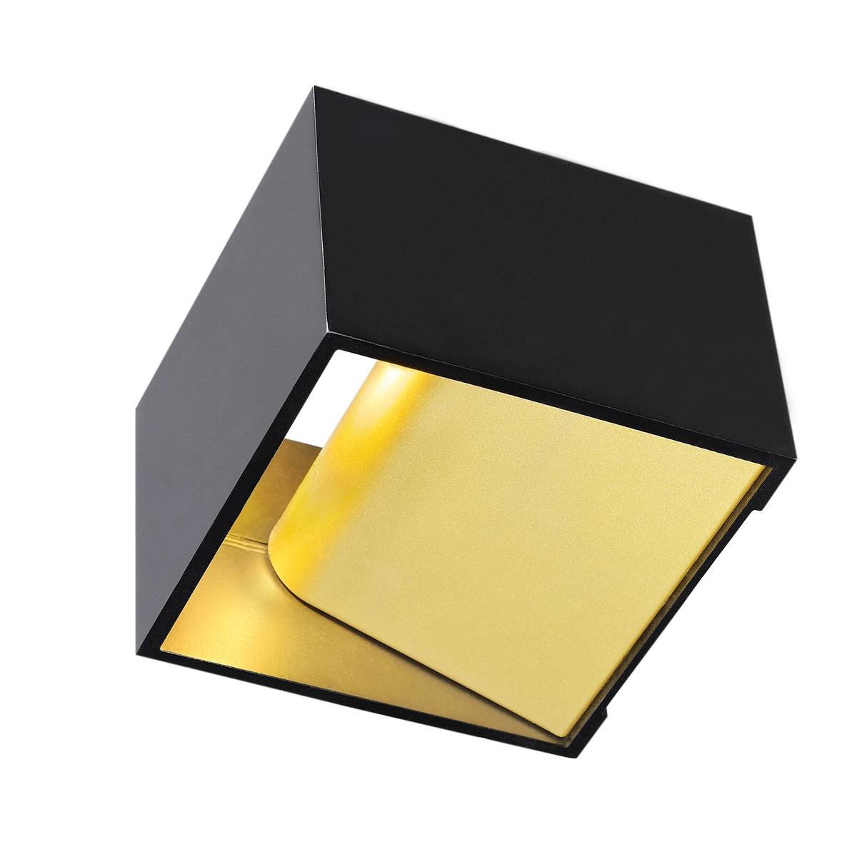 SLV No. 151320 LOGS IN Wandleuchte eckig schwarz messing LED 3000K