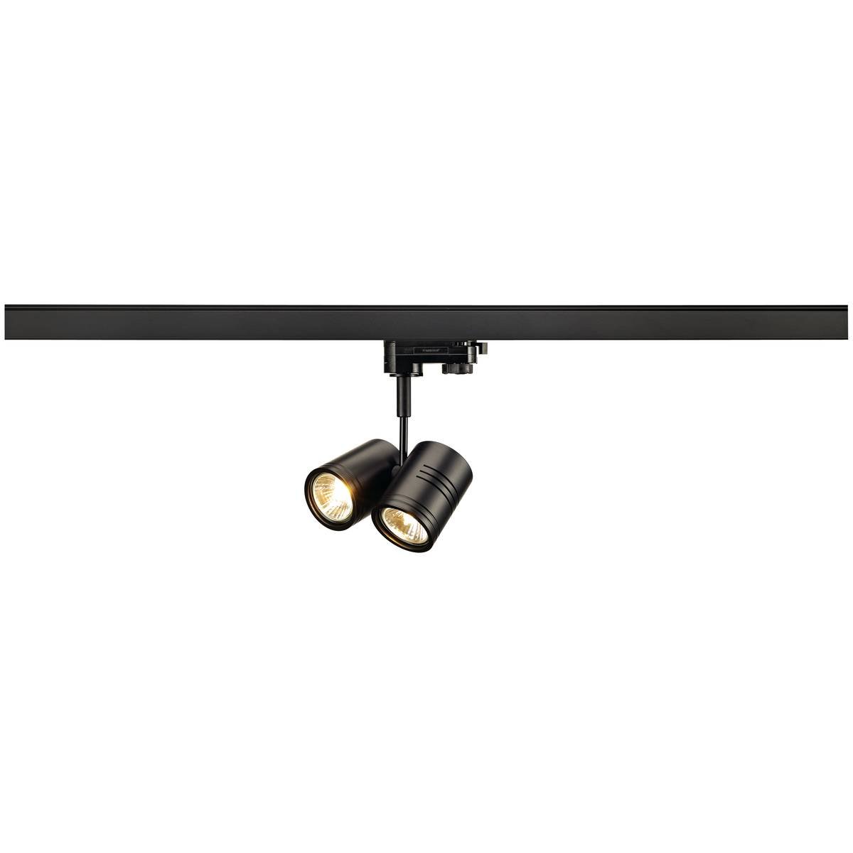 SLV No. 152230 BIMA 2 Leuchtenkopf schwarz GU10 max. 50W inklusive 3Phasen-Adapter