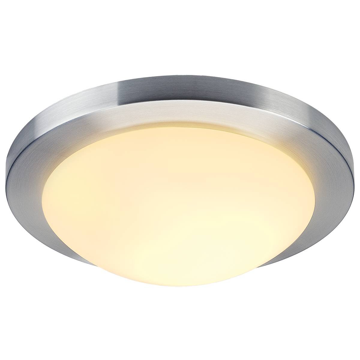 SLV No. 155236 MELAN Deckenleuchte rund alu brushed satiniertes Glas E27 max. 60W