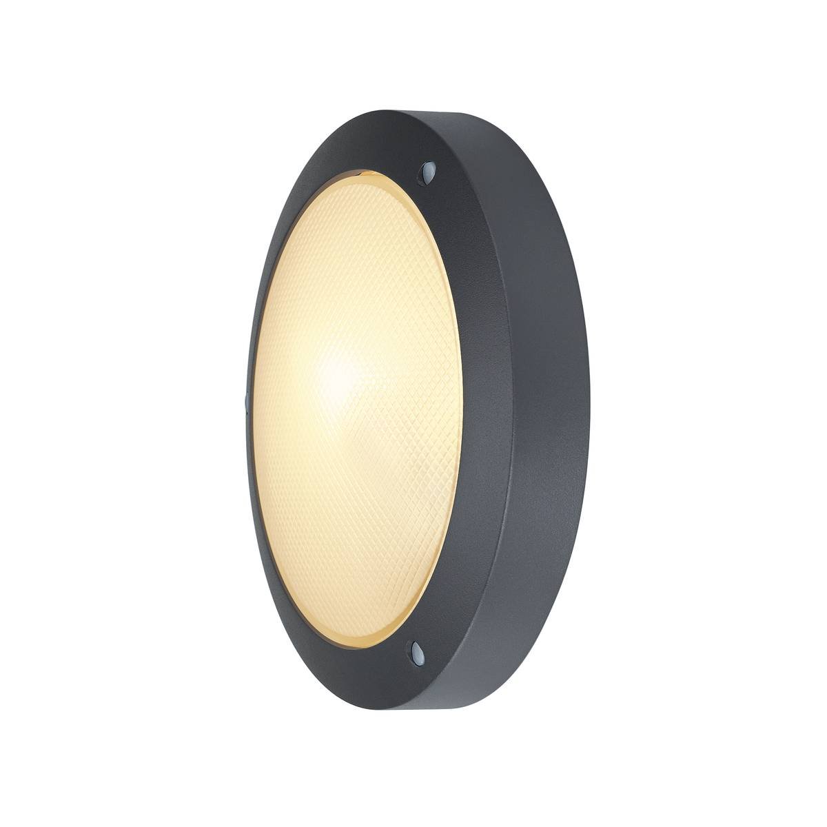 SLV No. 229075 BULAN Deckenleuchte rund anthrazit E14 max. 60W satiniertes Glas