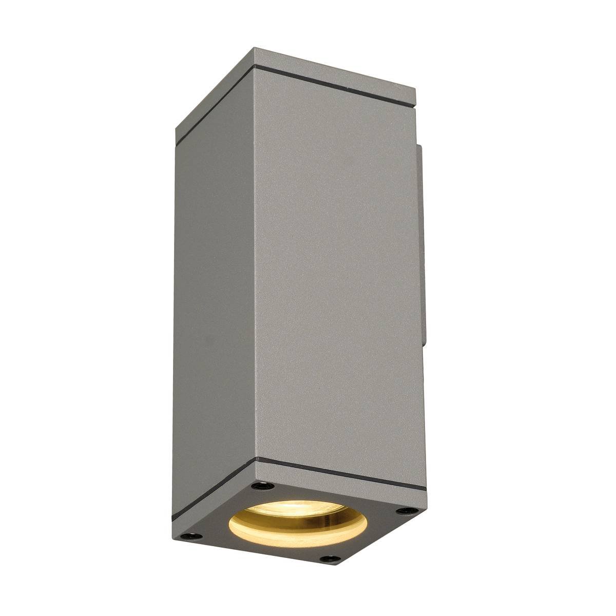SLV No. 229524 THEO WALL OUT Wandleuchte eckig silbergrau GU10 max. 35W