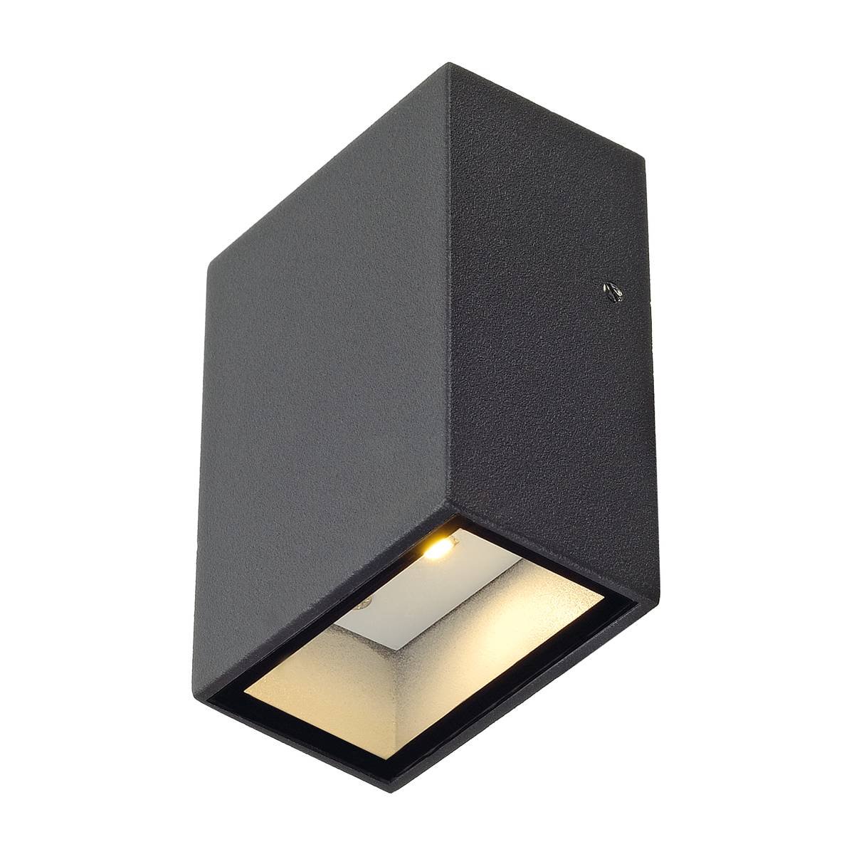 SLV No. 232465 QUAD 1 Wandleuchte eckig anthrazit LED 3000K IP44