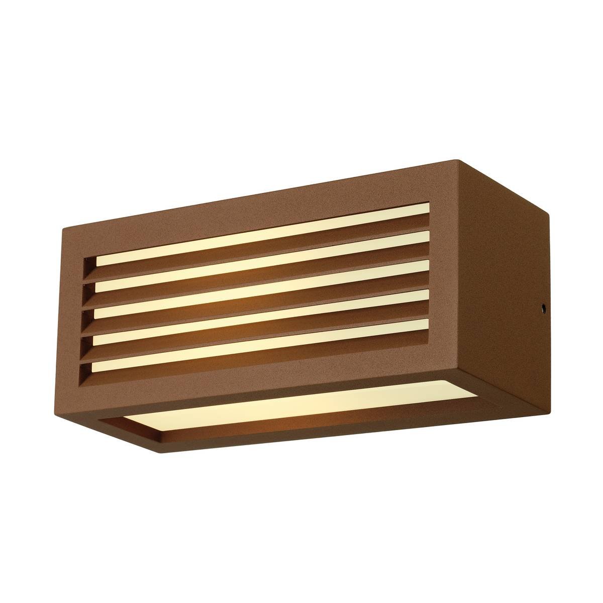 SLV No. 232497 BOX-L E27 Wandleuchte eckig rostfarben E27 max. 18W