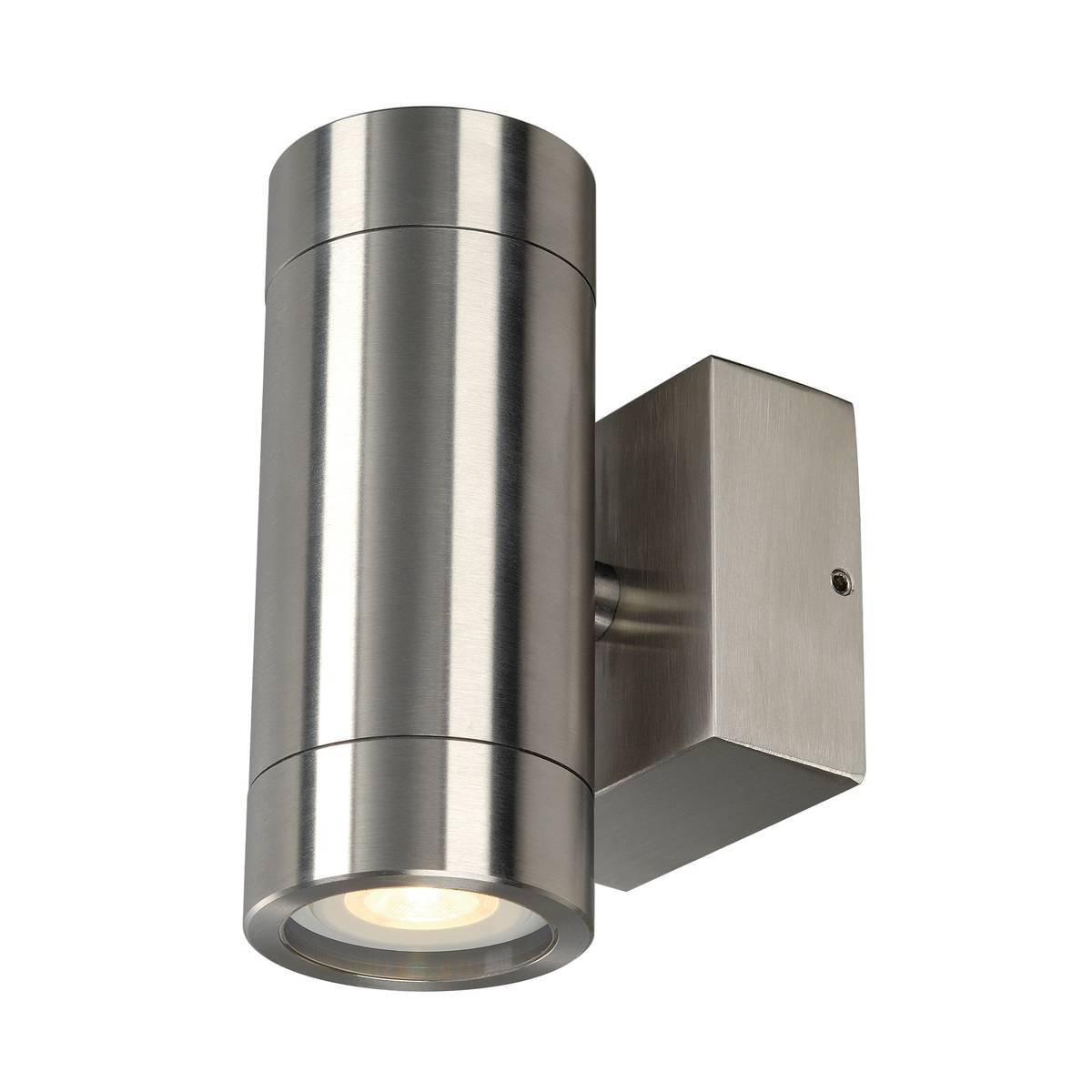 SLV No. 233302 ASTINA STEEL GU10 Wandleuchte 2-flammig  rund Edelstahl 304