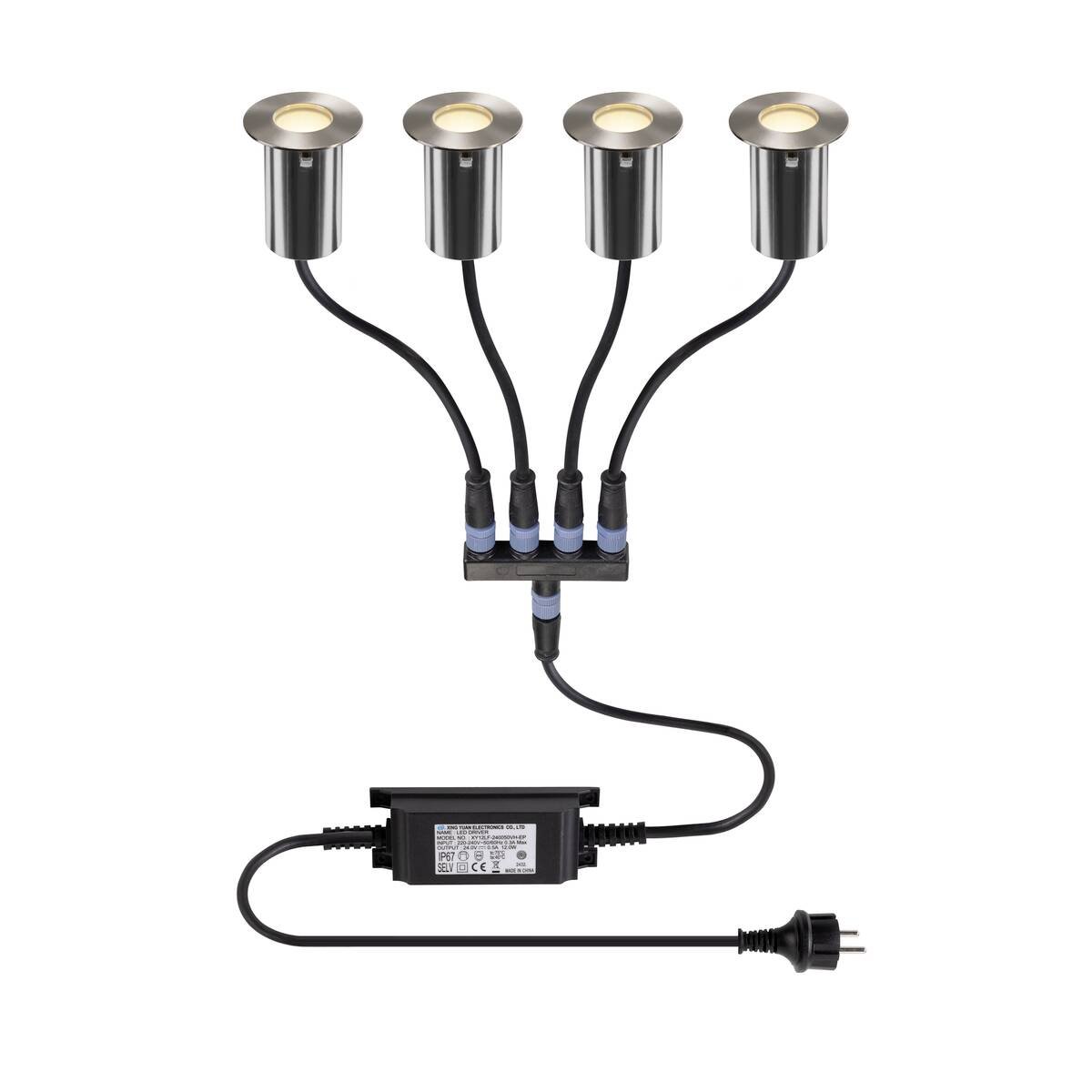 SLV TRAIL-LITE� 60 4er Set Bodeneinbauleuchten 3000K IP67 rund edelstahl