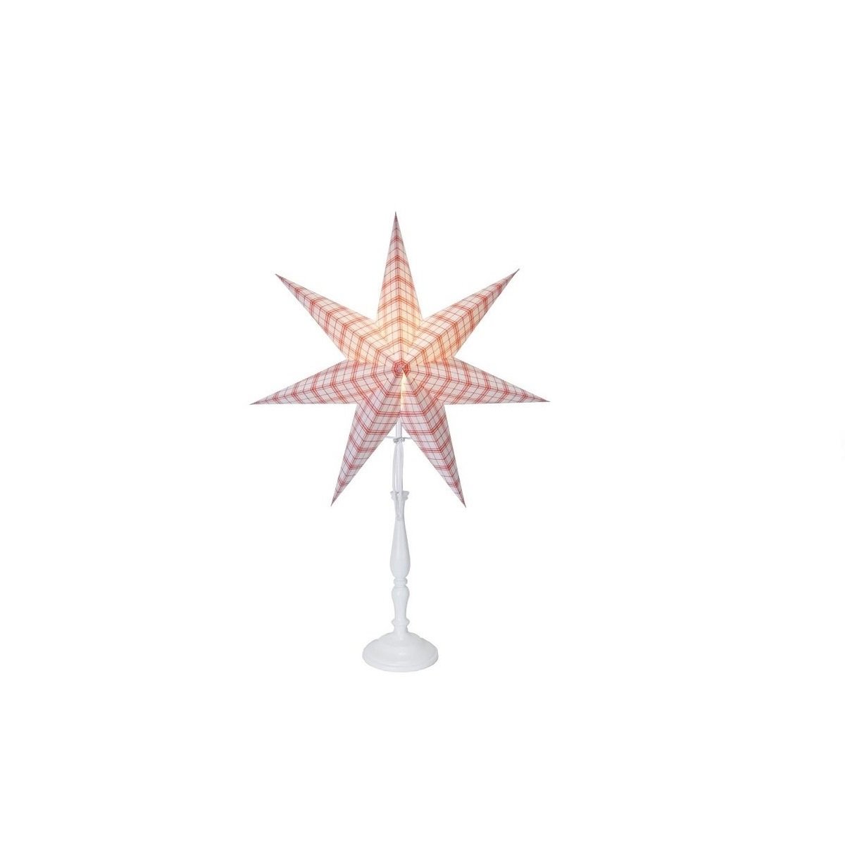Standleuchte Lisa 70 cm Farbe weiss rot kariert 236-35
