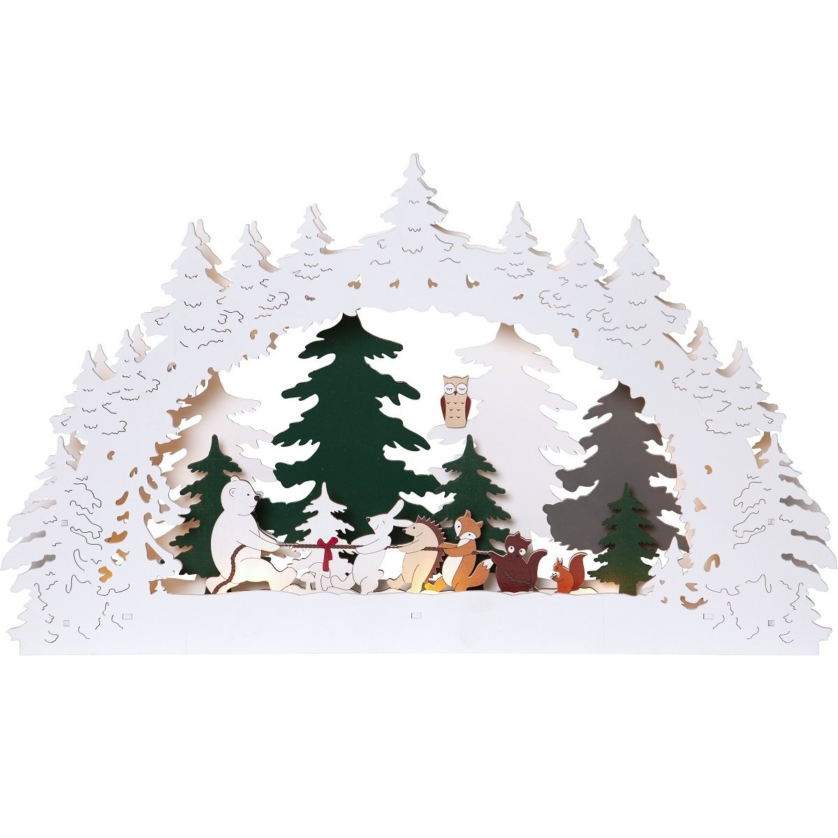 Star Trading Fensterleuchter Forest Friends Holz batteriebetrieben