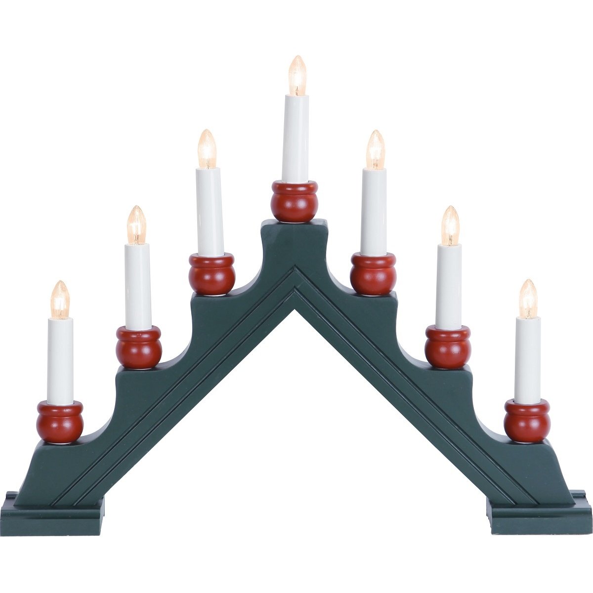 Star Trading Fensterleuchter Karin 7-flammig gr�n rot