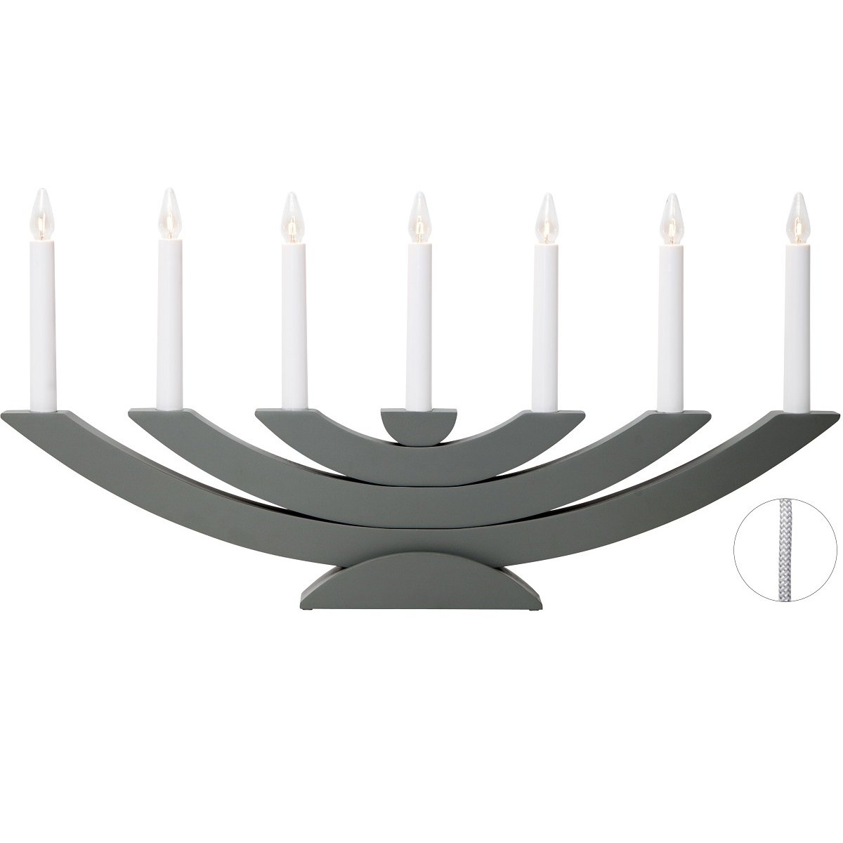 Star Trading Fensterleuchter Navida 219-04 7-flammig grau