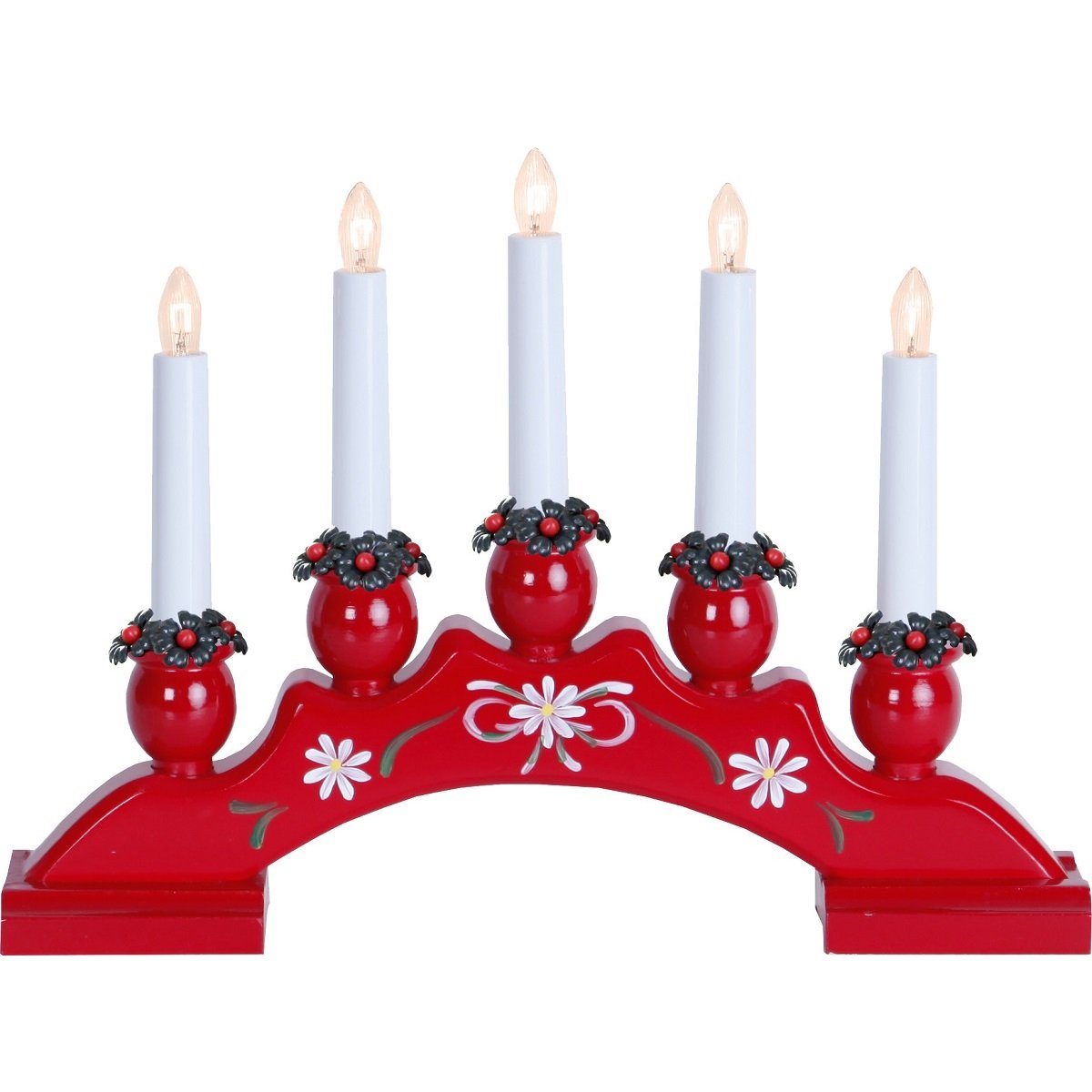 Star Trading Fensterleuchter Sanna 5-flammig rot