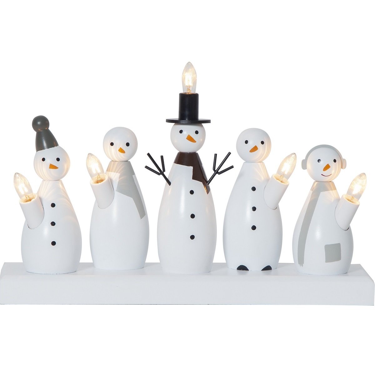 Star Trading Fensterleuchter Snowman 652-82 5-flammig wei�