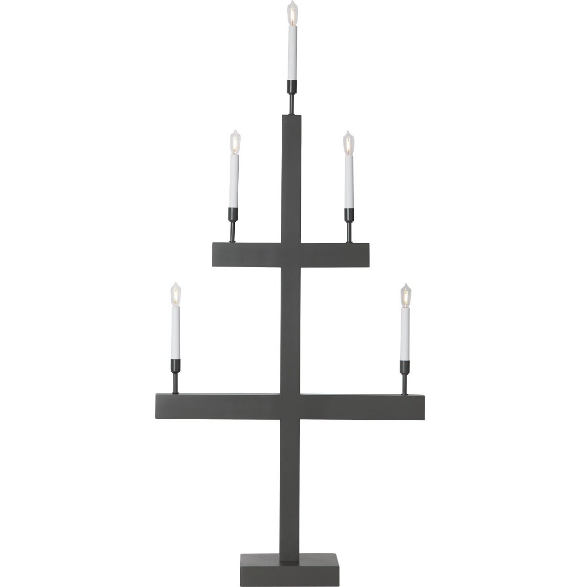 Star Trading LED-Fensterleuchter Storm No. 644-36 grau 5-flammig 118x55cm