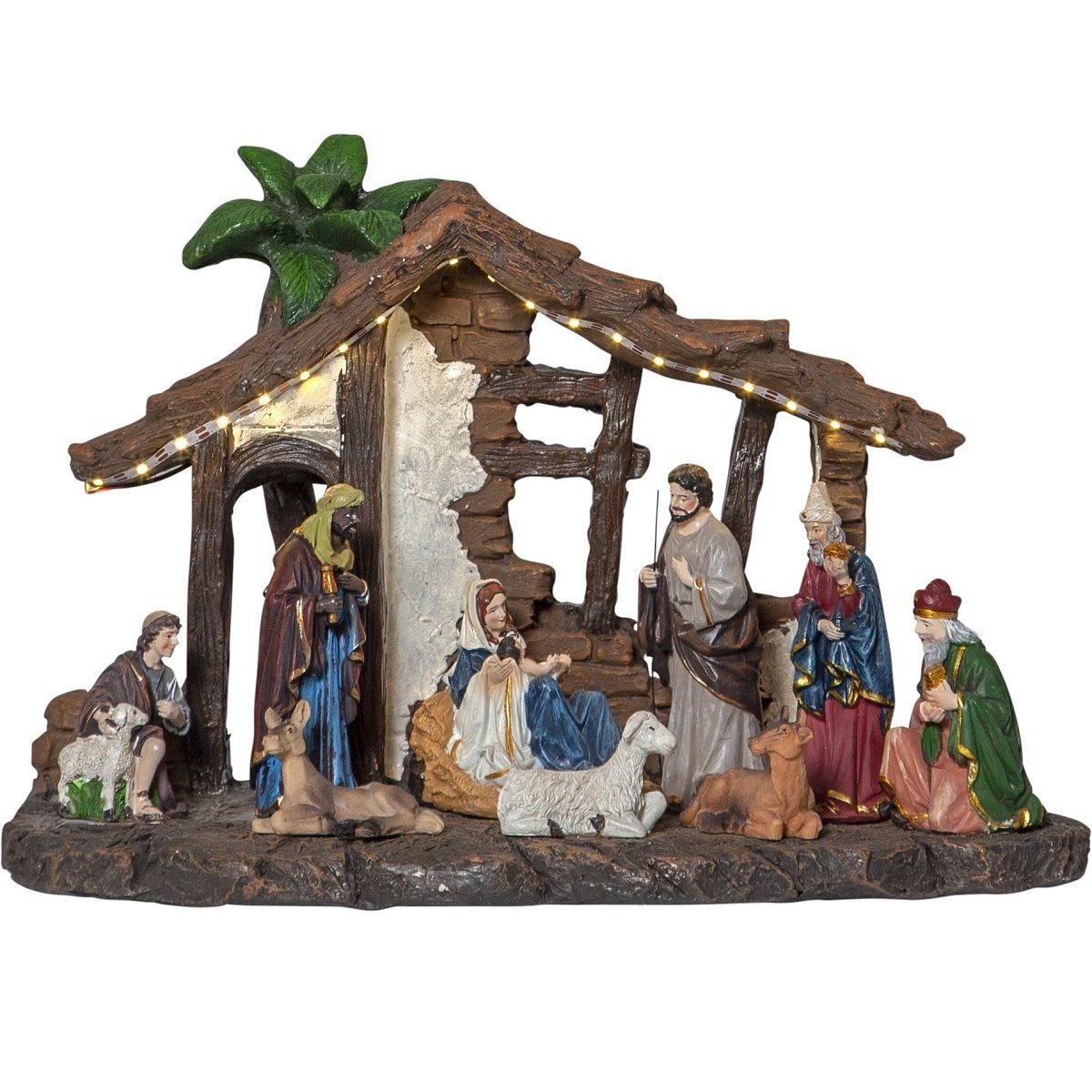 Star Trading LED-Weihnachtszene Nativity Weihnachtskrippe No. 680-87 37x25cm Batterie Timer
