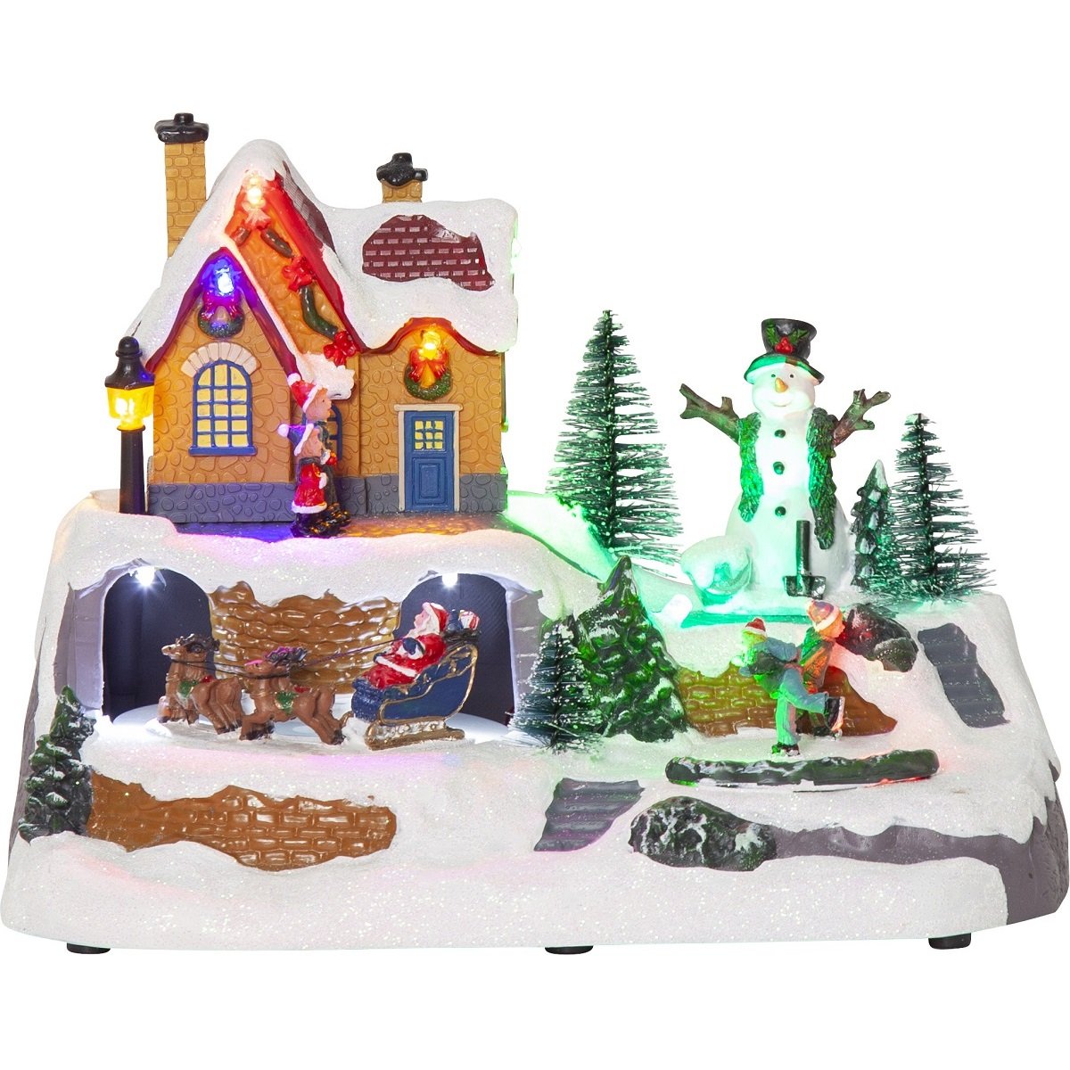 Star Trading LED-Weihnachtszene Winterville 992-47 bunt batteriebetrieben