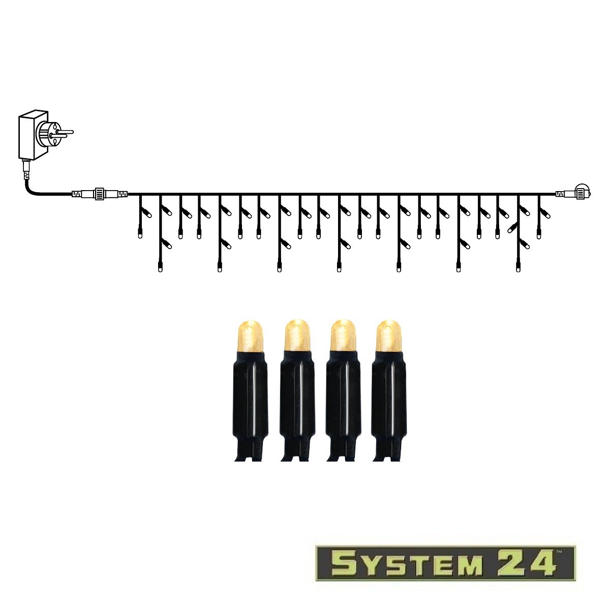 System 24 LED ICICLE 49 LED - Start 3x0,4 m warmwei�