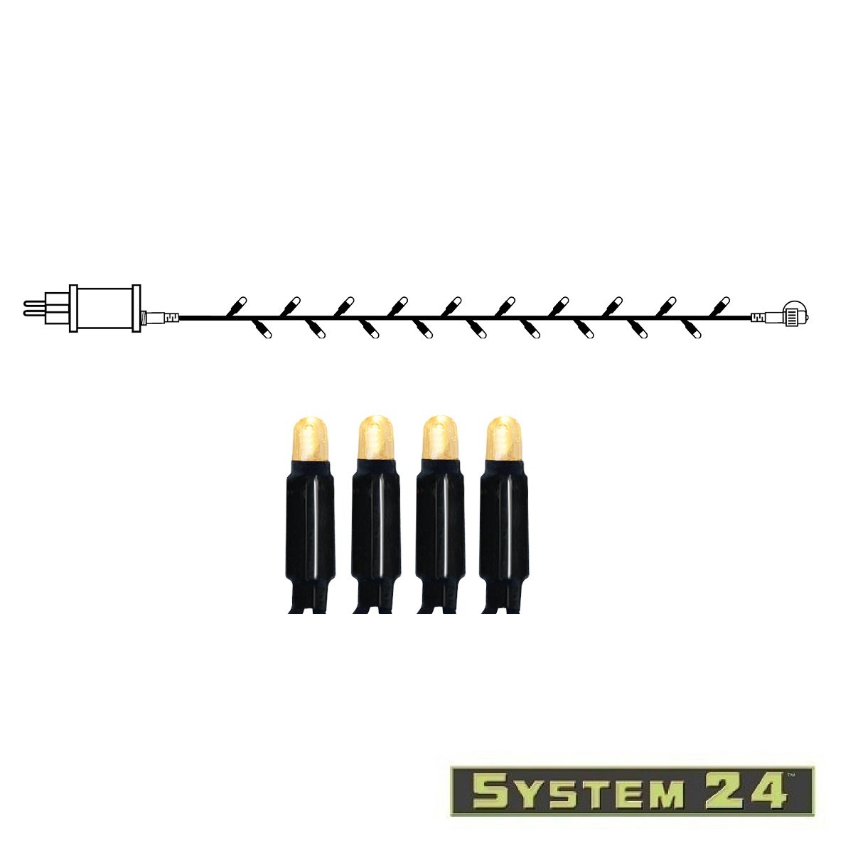 System 24 LED Lichterkette Start 10m warmwei� 98 LEDs mit Trafo