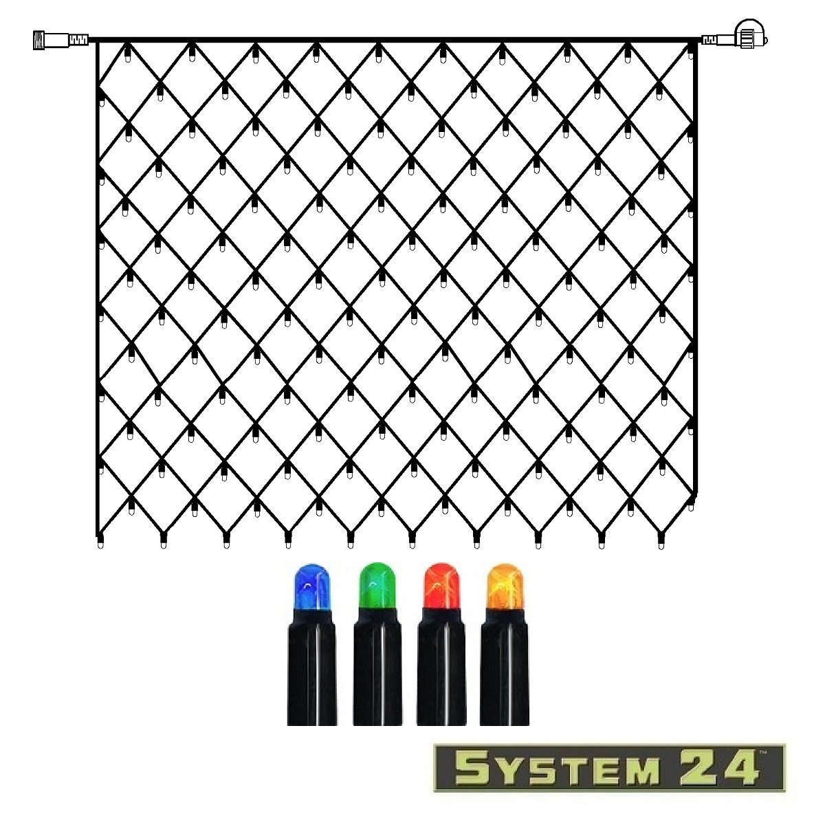 System 24 LED Lichternetz Extra 2x2m 140 LED warmwei� IP44