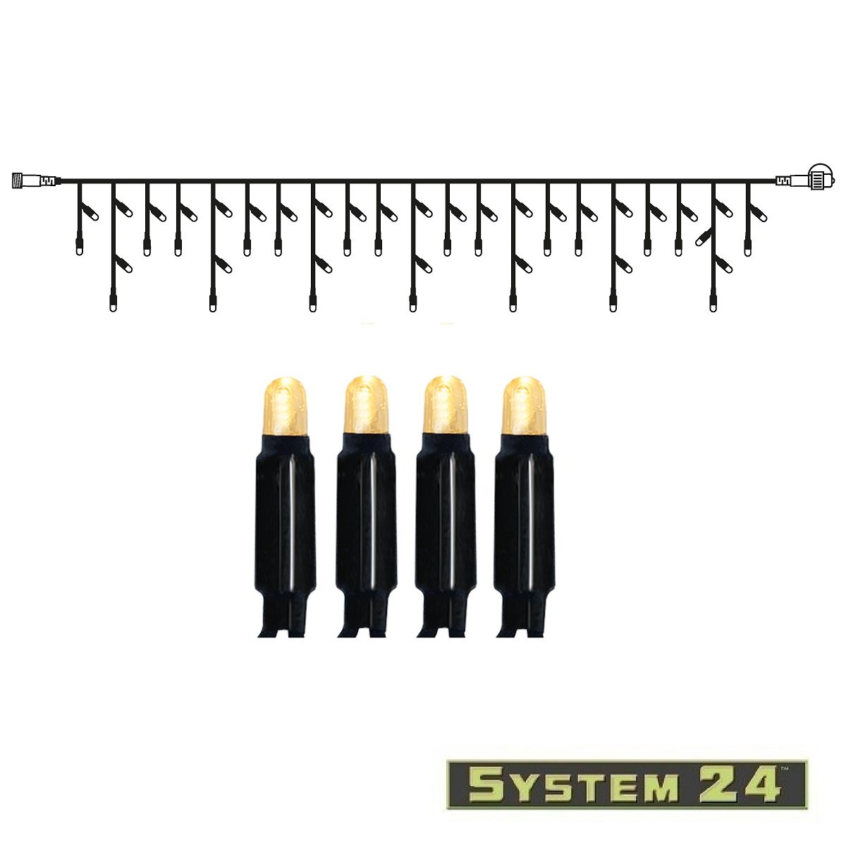 System 24 LED Lichtervorhang Extra 3m 49 LED warmwei� IP44