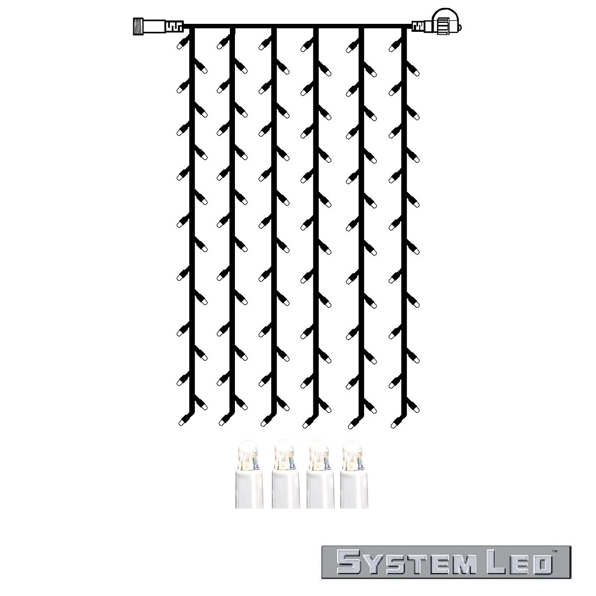 System LED Curtain-Extra 102-teilig 1 m x 2 m