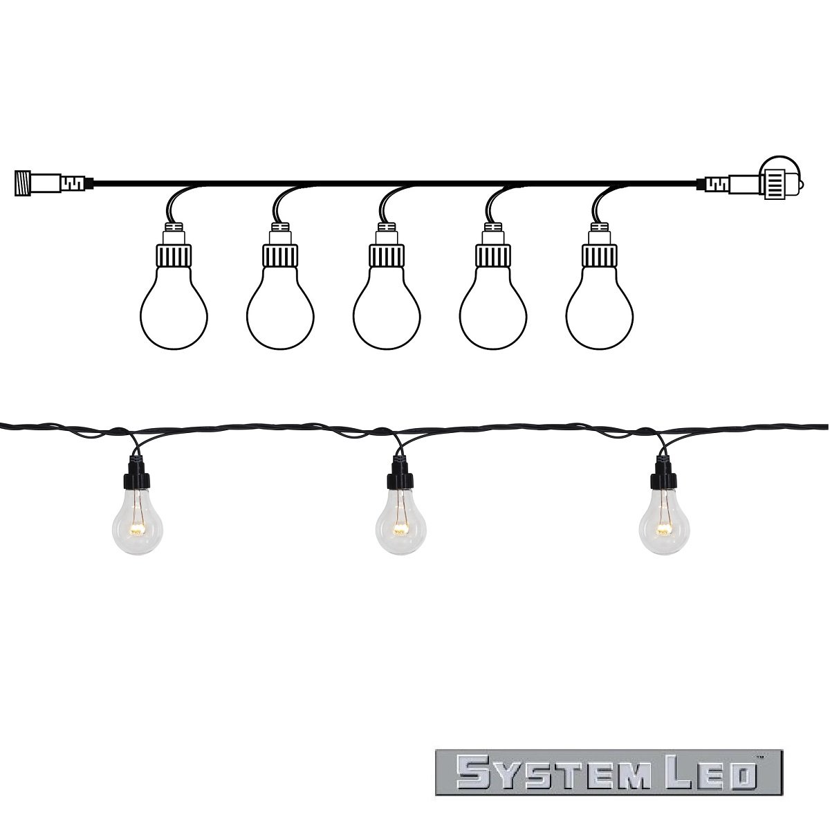System LED Lichterkette Extra inklusive Lichtquellen warmwei� 5m