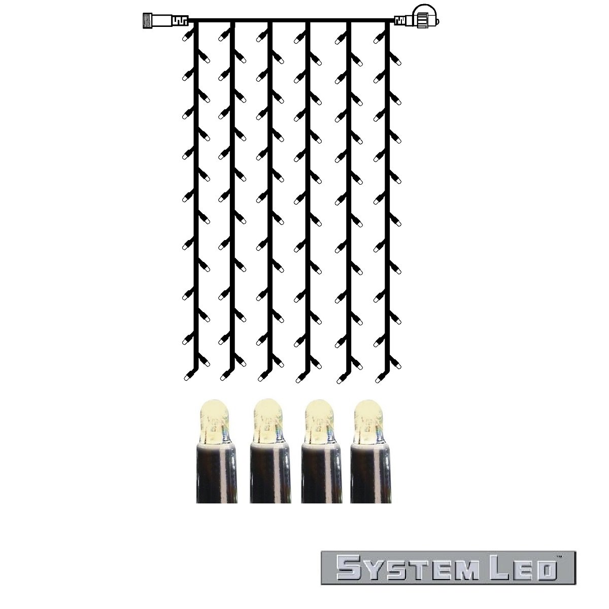 System LED Lichternetz Curtain-Extra 100x200cm warmwei�