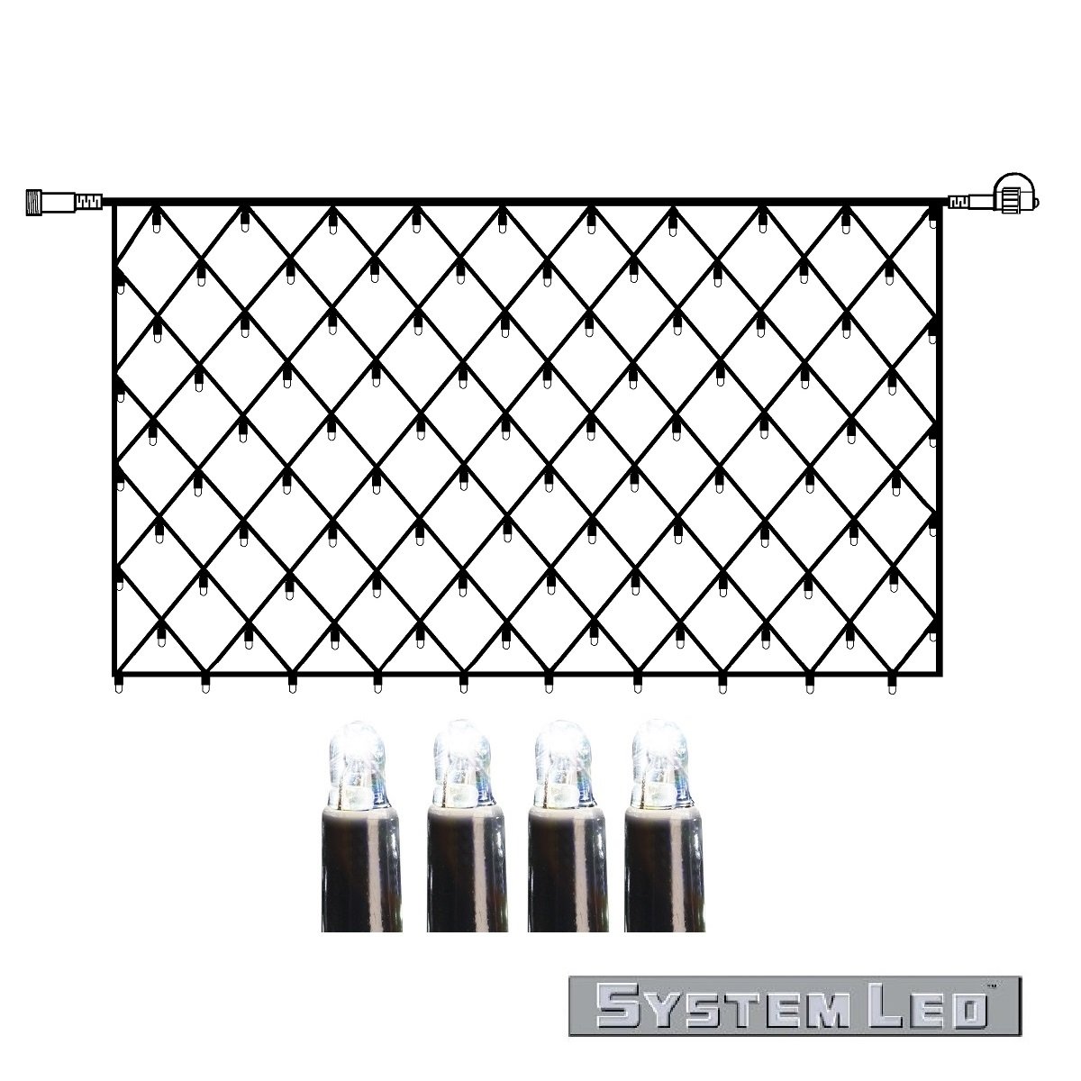 System LED Lichternetz Extra 200x100cm kaltwei�