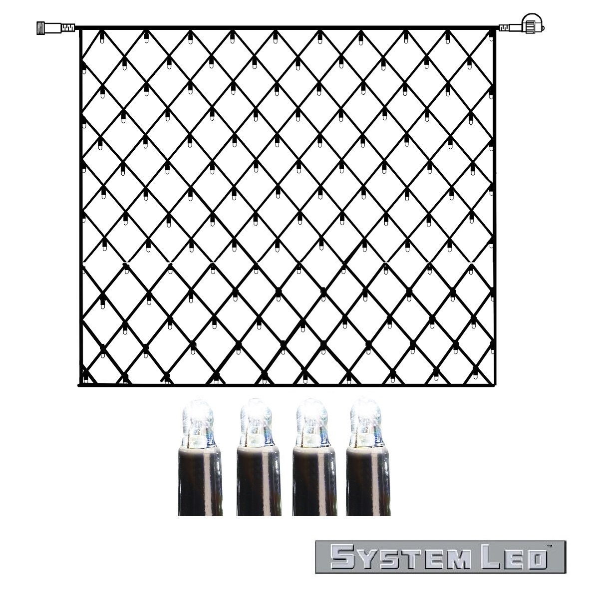 System LED Lichternetz Extra 300x300cm kaltwei�