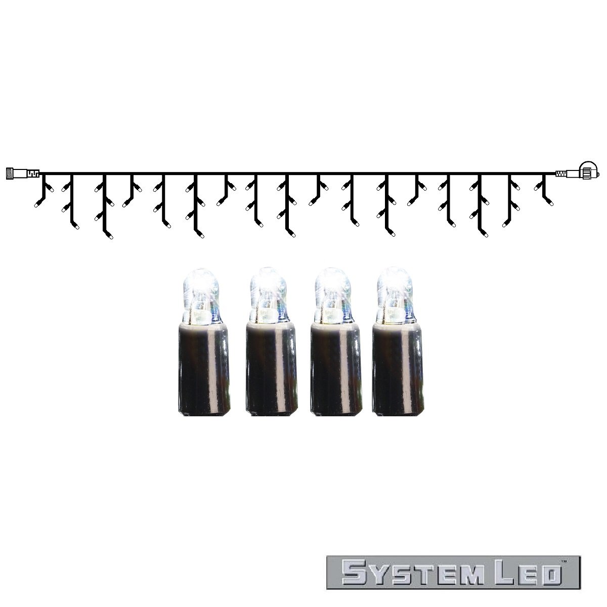 System LED Lichtervorhang Icicle-Extra 300x40cm kaltwei�