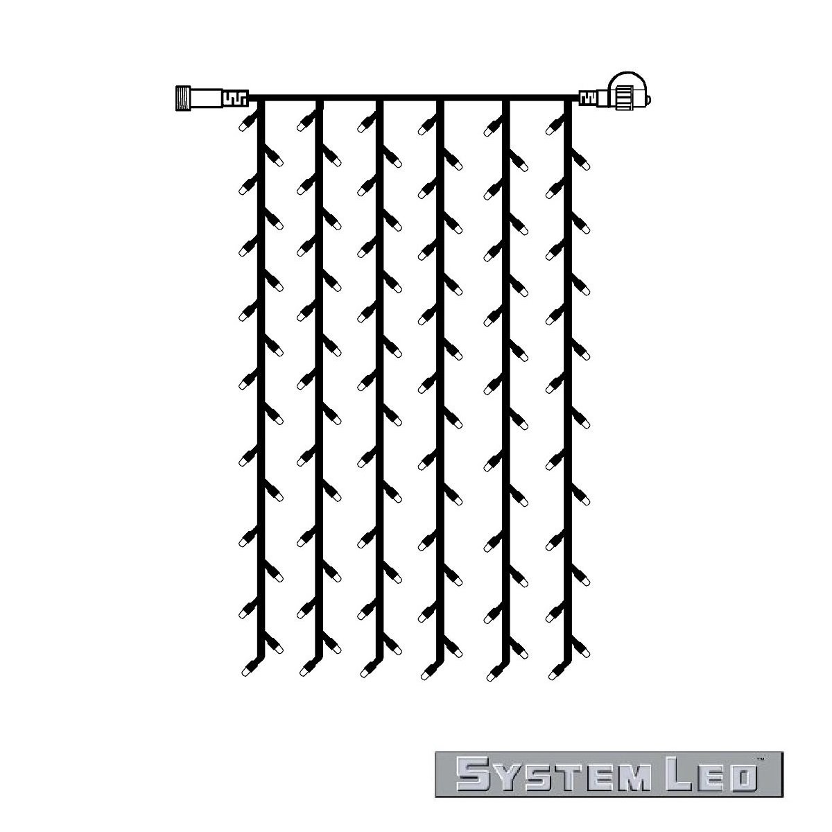 System LED Star Trading Curtain Lights Extra 102teilig 1x2m amber
