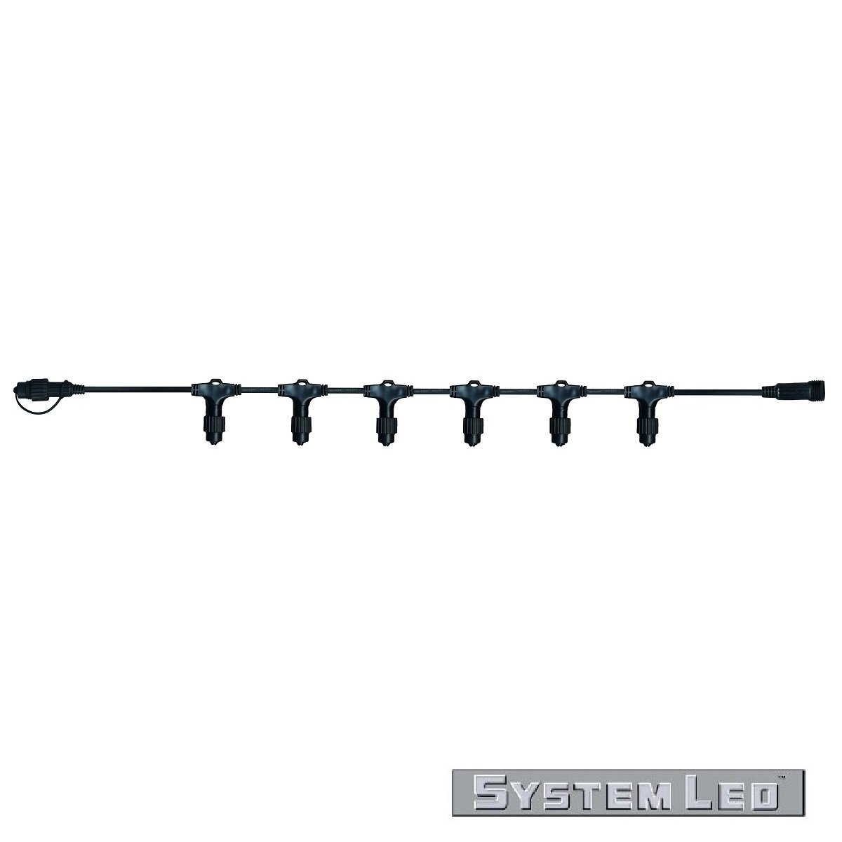 System LED Star Trading Nr. 465-23 STEM KABEL - Extra schwarz 2m 12 Anschl�sse